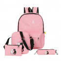 Рюкзак школьный, розовый. Кошки. Набор: пенал, сумка, рюкзак.
