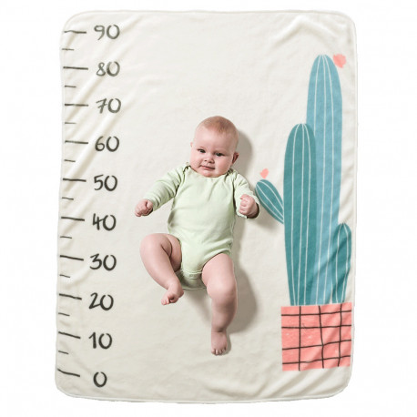Одеяло ростомер, для новорожденных. 70*102 см. Cactus