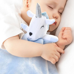 Плед дитячий, блакитний із іграшкою. Unicorn