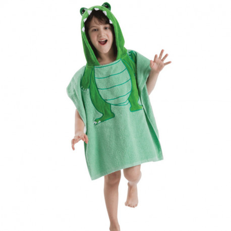 Детское махровое полотенце, зеленое. Дракоша.
