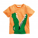 Футболка для мальчика, оранжевая. Крокодил.