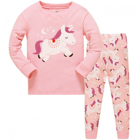 Пижама для девочки, розовая. единорожка.