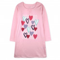 Ночная рубашка для девочки, розовая. Сердечки.
