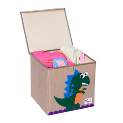 Складной ящик для игрушек с крышкой. Динозавр.