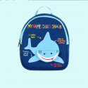 Детский рюкзак, синий. Акула. (S)