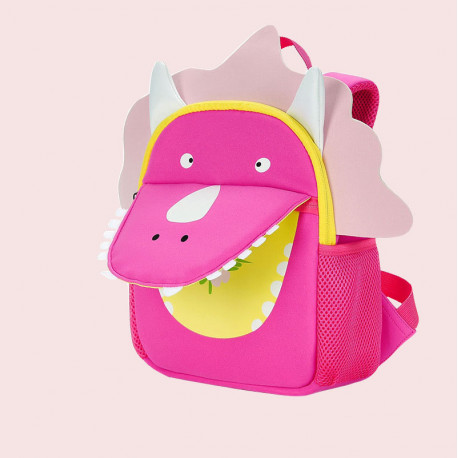 Детский рюкзак, розовый. Трицератопс. (S)