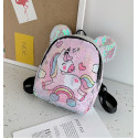 Рюкзак детский, с паетками, светло-розовый. Маленький единорожка.