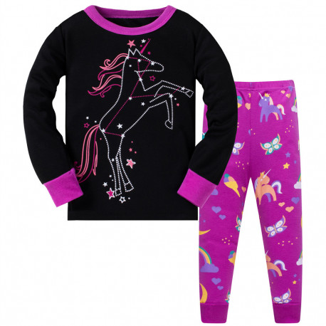 Пижама для девочки, фиолетовая. Созвездие Единорог. 
