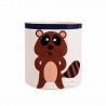Корзина для игрушек, белая. Енот.