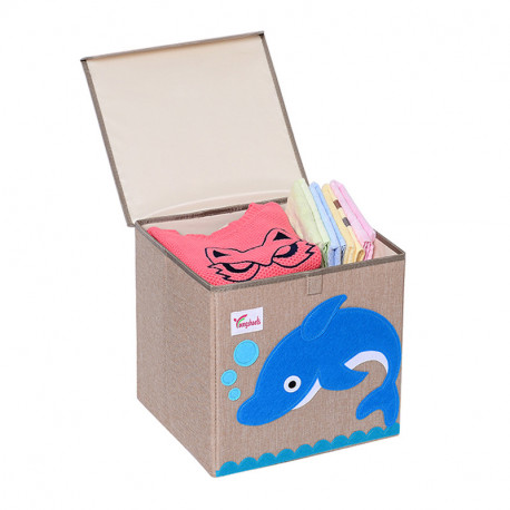 Складной ящик для игрушек с крышкой. Дельфин.