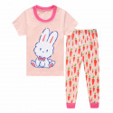 Пижама для девочки, персиковая. Зайчик и морковка.