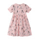 Платье для девочки, розовое. Семья кроликов.