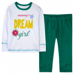 Пижама для девочки, зеленая. Дочка маминой мечты.
