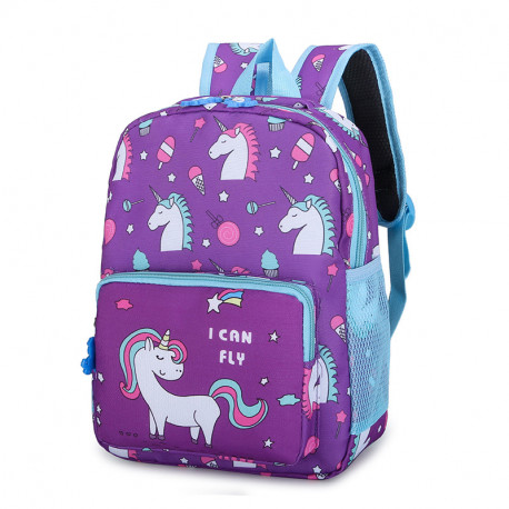 Детский рюкзак, фиолетовый. Единорог и сладости.