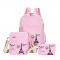 Набор школьный! Рюкзак, косметичка, сумочка. Розовый. Париж.