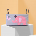 Сумка – багажник для коляски, кишеня на коляску. Рожевий слоник.