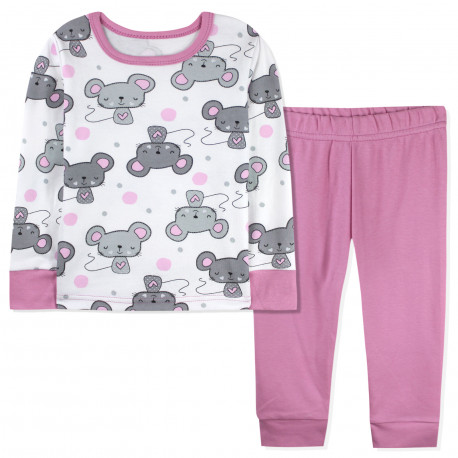 Пижама для девочки, розовая. Сказочные мышки.