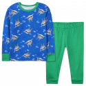 Пижама для мальчика, зеленая. Хищные акулы.