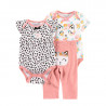 Комплект для девочки 3 в 1, розовый. Кися и леопард.
