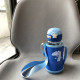 Бутылка с чехлом пластиковая, поильник, синяя. Дино-телохранитель. 700 мл.