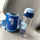 Бутылка с чехлом пластиковая, поильник, синяя. Дино-телохранитель. 700 мл.