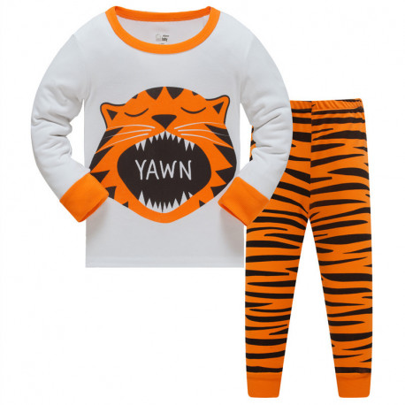Пижама для мальчика, серая. Рычащий тигр.