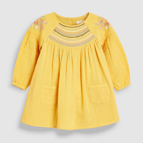 Платье для девочки, желтое. Вышиваночка.