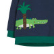 Кофта детская, свитшот, темно-синяя. Крокодил под пальмой.