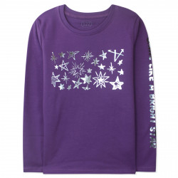 Кофта для дівчинки, джемпер, фіолетовий. Срібні зірки.