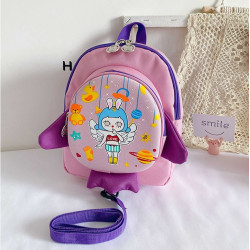 Дитячий рюкзак, фіолетовий. Ракета та космічна дівчинка.