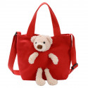 Сумка детская, сумка через плечо, красная. Мишка Тедди.