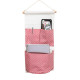 Подвесной органайзер с карманом, розовый. Горошек. ( 3 карман )