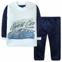 Піжама махрова для хлопчика, синя. Спортивний автомобіль.