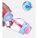 Бутылка детская пластиковая, поильник, фиолетовая. Медуза. 480 мл.