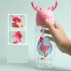 Бутылка с чехлом пластиковая, поильник, розовая. Фламинго с шариком. 480 мл.