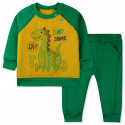 Утепленный костюм 2 в 1 для мальчика, зеленый с желтым. Дино и кактусы.
