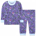 Пижама для девочки, фиолетовая. Панда-единорог.