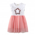 Платье для девочки, бело-розовое. Стильная звезда.