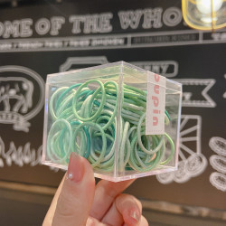 Набор детских резинок для волос. Зеленый градиент 100 шт. В пластиковой коробке.