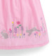Платье для девочки, сарафан, розовое. Зайчик и мышка в цветочках.