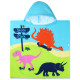 Полотенце-пончо с рюкзачком, разноцветное. Прогулка динозавров. 60*120 см. Микрофибра.