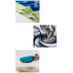 Полотенце-пончо с рюкзачком, синее. Акулы и морское дно. 75*105 см. Микрофибра.