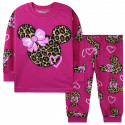 Пижама для девочки, малиновая. Леопардовый Минни Маус.