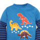 Кофта для мальчика, реглан, синяя. Динозавры и их следы.
