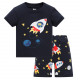 Пижама для мальчика, черная. Космонавт в ракете.