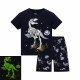 Пижама для мальчика, черная. Скелет динозавра.