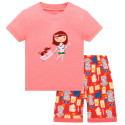 Пижама для девочки, розовая. Девочка с чемоданом.