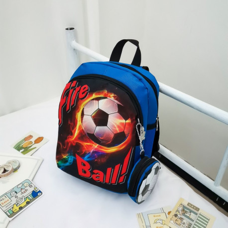 Детский рюкзак, синий. Огненный мяч.