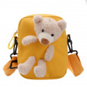 Сумка дитяча, сумка через плече, жовта. Ведмедик Тедді.