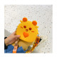 Сумка велюрова дитяча, сумка через плече, жовта. Квітка - семибарвиця